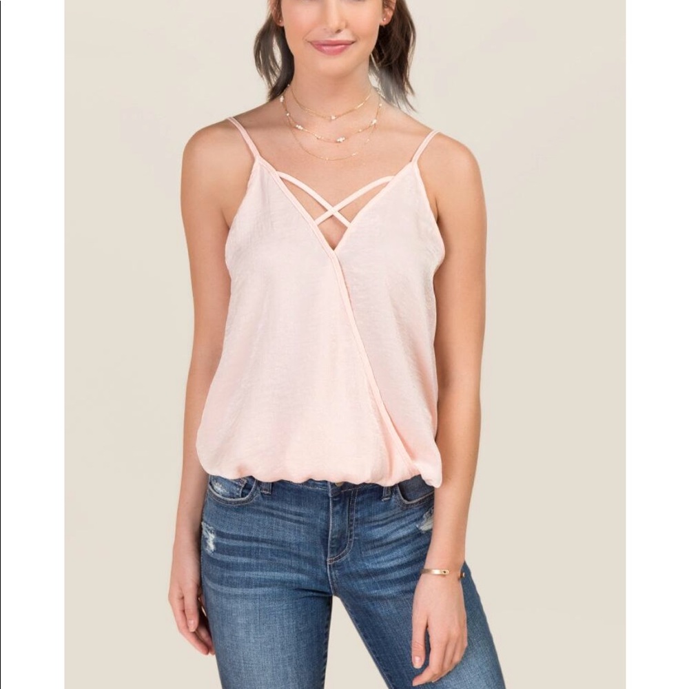 surplus X Neck wash satin tank Size L soft pink